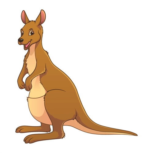 Jungle Safari Jumping Kangaroo Transparent Sticker